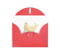Red MJHKXLJ Carte de vœux nacrée avec sceau de patinage sur glace - Enveloppe incluse - Parfait pour Noël, anniversaires, Saint-Valentin, mariages, etc