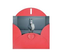 Red MJHKXLJ Carte de vœux nacrée Motif cheval blanc qui marche sur l'eau - Enveloppe incluse - Parfait pour Noël, anniversaires, Saint-Valentin, mariages et plus encore
