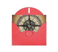 Red MJHKXLJ Carte de vœux nacrée Motif loi de la boussole avec enveloppe incluse Idéal pour Noël, anniversaires, Saint-Valentin, mariages et plus encore