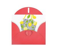 Red MJHKXLJ Lemons falling from the net Bag Carte de vœux nacrée avec enveloppe incluse Parfait pour Noël, anniversaires, Saint-Valentin, mariages, etc