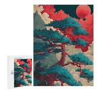 Red Moon Rising Mystical Landscape Puzzle 1000 Pièces Educa Jouet en Bois Cadeau Unique Décoration Intérieure Jeu Éducatif Challenge Toy Adultes Et Enfants À Partir De 14 Ans 500 PCS