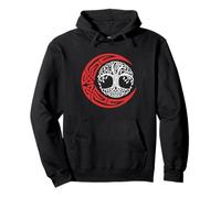 Red Moon Wiccan Nœud Celtique Arbre de Vie Viking Oracle Sweat à Capuche