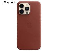 (Red, Multicolor) For iPhone 14 Pro Case Compatible with MagSafe PU PC Phone Back Cover with Logo - Green