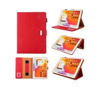 (Red) Multiple Viewing Foldable Stand Leather Wallet Tablet Case for iPad 10.2 (2021)/(2020)/(2019)/Pro 10.5-inch (2017)/Air 10.5 inch (2019)