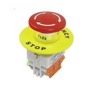Red Mushroom Cap 1NO 1NC DPST Emergency Stop Push Button AC 660V 10A Equipment Lift Elevator Latching Self Lock IDGTTLDF