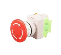 Red Mushroom Cap 1NO 1NC DPST Emergency Stop Push Button Switch AC 660V 10A Switch Equipment Lift Elevator Latching Self Lock NWPNLXEA