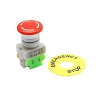 Red Mushroom Cap 1NO 1NC DPST Emergency Stop Push Button Switch AC 660V 10A Switch Equipment Lift Elevator Latching Self Lock Control switch