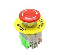 Red Mushroom Cap 1NO 1NC DPST Emergency Stop Push Button Switch AC 660V 10A Switch Equipment Lift Elevator Latching Self Lock NWPNLXEA