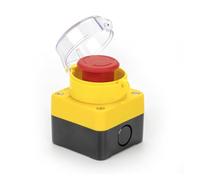 Red Mushroom Head Emergency Stop Push Button Switch 10A Switch Equipment Lift Elevator Latching Self Lock with Protection Cover MQXFCZUX