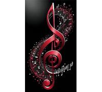 Red Music Notes Diamond Art Kits,5D Diamond Painting Kits for Adults,DIY Full Square Drill diamond painting kits for Beginners Rhinestone Embroidery Picture Art For Home Decor 20x50 cm