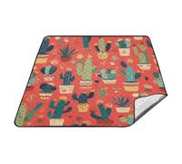 Red Nation Tribe Cactus Tapis d'extérieur imperméable résistant à l'eau Accessoires de pique-nique en plein air Camping pour famille Cadeau d'été colcha pour pique-nique