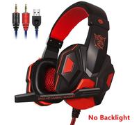 red no backlight Ensembles de sauna de jeu filaires, écouteurs supra-auriculaires avec micro, écouteurs stéréo, basses profondes pour Xbox One, PC, ordinateur, joueur ""Nipseyteko