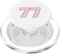 Red Number 77 Sports Player Jersey Fun Game Winner #77 Lucky PopSockets PopGrip pour MagSafe