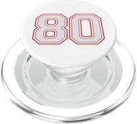 Red Number 80 Sports Player Jersey Fun Game Winner #80 Lucky PopSockets PopGrip pour MagSafe