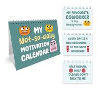 RED OCEAN Calendrier de bureau amusant sans motivation 16 pages Cadeau de Père Noël secret pour collègues Accessoires de bureau fantaisie Cadeau d'anniversaire pour homme et femme