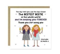 RED OCEAN Carte d'anniversaire pour meilleure amie, meilleure amie, femme avec enveloppe kraft, amitié, meilleure amie, femme