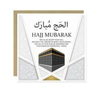 RED OCEAN Carte de Hajj Mubarak avec enveloppe kraft incluse, carte pour la famille, les amis, la famille, les enfants