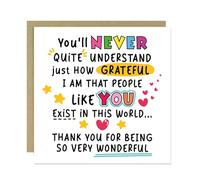 RED OCEAN Carte de remerciement pour amis, enseignants, collègues, bénévoles, sage-femme, infirmière, cartes de remerciement pour hommes et femmes, 145 x 145 mm avec enveloppe kraft