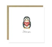 RED OCEAN Carte de Saint-Valentin amusante pour lui, elle, carte d'amour pingouin, cartes drôles, carte d'anniversaire amusante, carte d'anniversaire de mariage, carte pour mari, épouse avec enveloppe