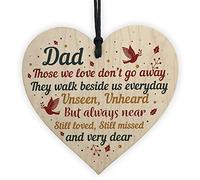 Red OCEAN Dad Plaque commémorative en bois avec cœur en forme de boule de Noël