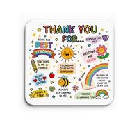 Red Ocean Dessous de verre de remerciement pour enseignant - Cadeau de fin d'études pour les femmes - Cadeau de fin d'année pour quitter l'école, la crèche, le thé, le café - Dessous de verre - Cadeau