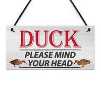 RED OCEAN Duck! Please Mind Your Head Plaque à suspendre pour amitié