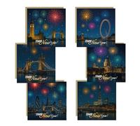 RED OCEAN Lot de 6 cartes de Nouvel An avec cartes de vœux pour le Nouvel An pour amis, famille, Nouvel An, lui, elle, homme et femme