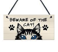 RED OCEAN Panneau Amusant pour Chat - Cadeau Amusant pour Les Amoureux des Chats - Cadeau pour la Maison - Plaque pour Animal Domestique