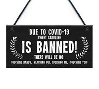 RED OCEAN Panneau de bar amusant « Sweet Caroline Banned » - Cadeau à suspendre