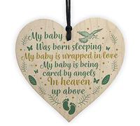 RED OCEAN Plaque commémorative en Bois en Forme de cœur pour bébé - Cadeau pour Maman et Papa