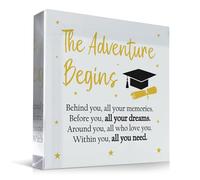 Red Ocean Plaque « Congratulations For Graduation The Adventure Begins » pour fille, fils, petit-fils, petite-fille, plaque de remise de diplôme pour lui, elle, bien fait