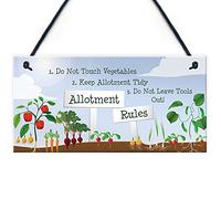 RED OCEAN Plaque de jardin avec inscription « Allotment Rules », « Garden Summerhouse », « Mum Nan Dad »