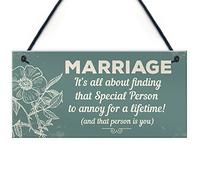 RED OCEAN Plaque humoristique à suspendre « Marriage Annoy For A Lifetime »