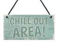 RED OCEAN Plaque murale à suspendre Chill Out Area Hot Tub Man Cave Shed Summer House Abri de jardin