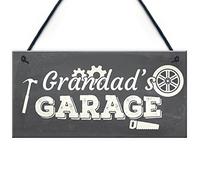 RED OCEAN Plaque murale fantaisie à suspendre avec inscription « Grandad's Garage »