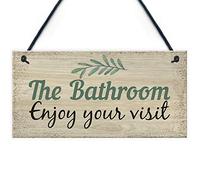 RED OCEAN Plaque murale fantaisie pour salle de bain, toilettes ou toilettes - Style shabby chic