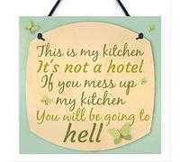 RED OCEAN Plaque murale vintage avec inscription « This Is My Kitchen »