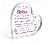 Red Ocean Plaque « Sister for Birthday Christmas Long Distance I Love You » - Thank You For Her Women Special Sister Souvenir