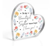 Red Ocean Plaque « Sister For Birthday Christmas Never Forget I Love You » - Thank You For Her Women Special Sister - Souvenir longue distance