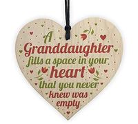 RED OCEAN Plaque Souvenir en Bois en Forme de cœur avec Inscription « Grandma Nan Grandad »