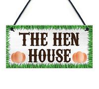 RED OCEAN The Hen House Plaque à suspendre pour intérieur ou extérieur Motif poulailler