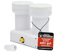 RED OPTICUM LMP 04H Monoblock Single LNB 0.1dB - LNB double tête pour 1 abonné & 2 satellites avec DiseqC intégré - LNB monobloc Astra Hotbird y compris douille de protection contre les intempéries