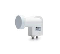 RED OPTICUM Robust Twin LNB I LNB numérique 2X résistant à la Chaleur & au Froid avec Seulement 0.1dB de Bruit et Protection Contre Les intempéries Extensible ITwin LNB pour 2 abonnés Blanc