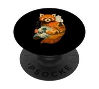 Red Panda Art Culture Japonaise PopSockets PopGrip Adhésif
