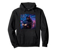 Red Panda Cyberpunk Rider Moto Biker Synthwave Sweat à Capuche