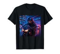 Red Panda Cyberpunk Rider Moto Biker Synthwave T-Shirt