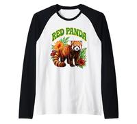 Red Panda Groovy Aquarelle Florale Boho Red Panda Manche Raglan