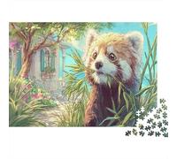 Red Panda Holding Bamboo Feuilles 1000 Pieces Jigsaw Puzzle for Adults Faune Sauvage Cadeau D’Anniversaire Loisir Créatif Décoration De La Maison 70x50cm/1000pcs