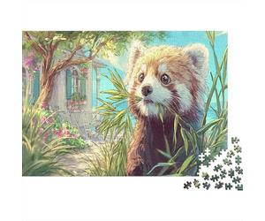 Red Panda Holding Bamboo Feuilles 1000 Pieces Jigsaw Puzzle for Adults Faune Sauvage Cadeau D’Anniversaire Loisir Créatif Décoration De La Maison 70x50cm/1000pcs