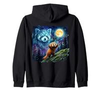 Red Panda Howling at The Moon Funny Parody Art Sweat à Capuche